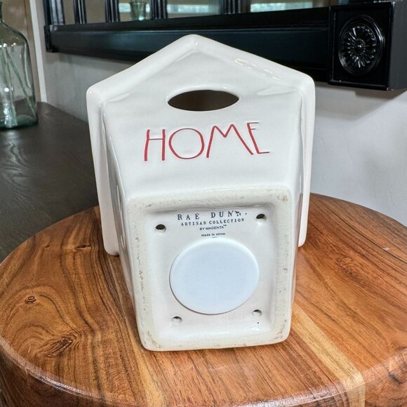 Rae Dunn “HOME” Ceramic Birdhouse with Red Ribbon — Farmhouse Decor - Picture 8 of 9